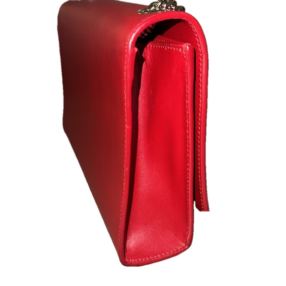 YSL Red Leather Chain Bag - Picture 3 of 10
